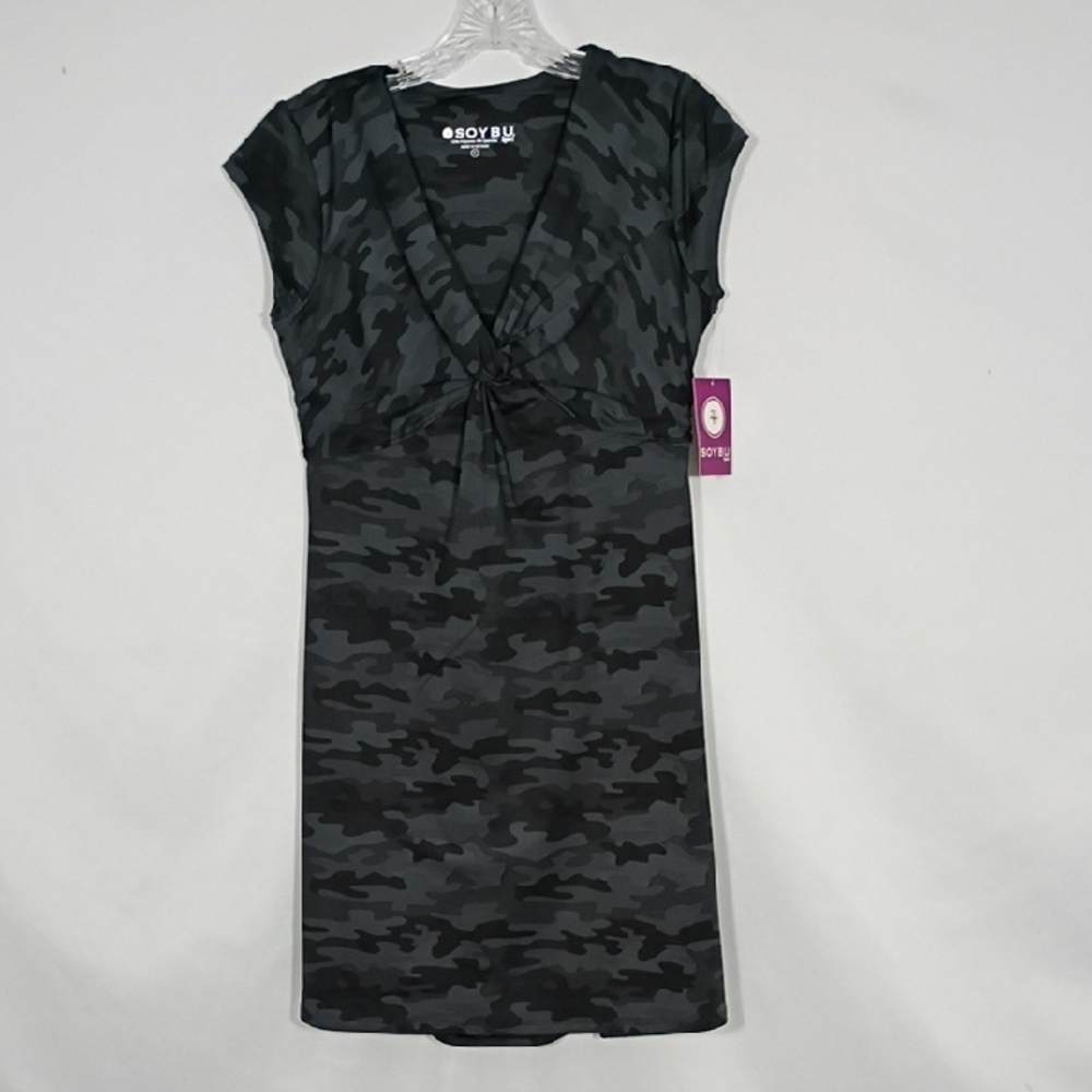 NWT SOYBU Sport Women's Black Camo Everyday Dress Size Small Athleisure